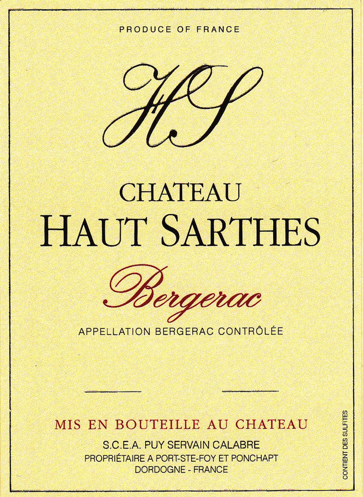 Château Haut-Sarthes Bergerac Rouge