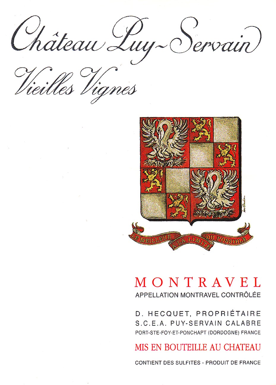 Etiquette Château Puy Servain Vieilles Vignes