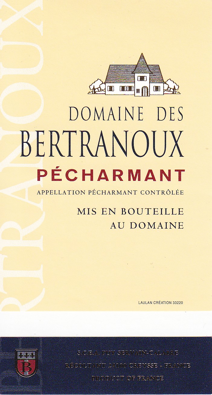 Etiquette Domaine des Bertranoux Pécharmant