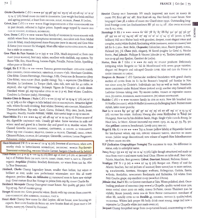 Citation dans le Hugh Johnson's Pocket wine book 2018 Citation dans le Hugh Johnson's Pocket wine book 2018